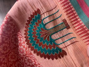 Vibrant Indian Saree - Red Floral Tree Print