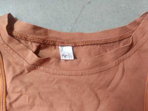 Brown Peplum Top with Ruffle Detail