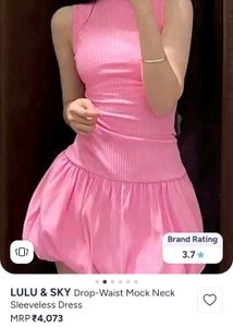 Barbie Pink Ribbed Bubble Dress