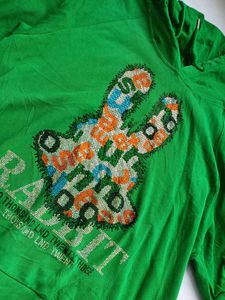 Vibrant Green Rabbit Graphic Tee