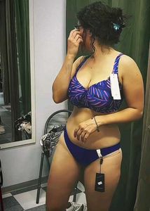 Blue &amp; Purple Patterned Bikini Top