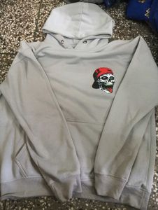 Men's Grey Skull Graphic Hoodie