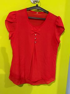 Red Bow Blouse