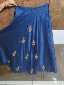 blue lehanga old style heavy stone work in blouse