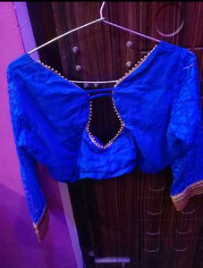 Elegant Blue Heavy Embroidered Saree