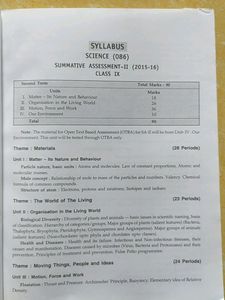 CBSE CLASS 9 TERM II Science Sample Papers And Te