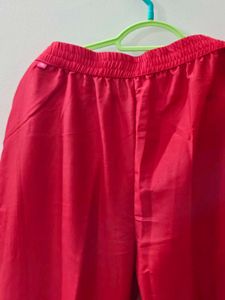 Vibrant Red Bandhani Kurta Set with Dupatta