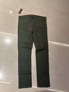 Olive Green Slim Fit Pants