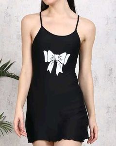 Shein Adjustable Spaghetti Strap Graphic Bow Print