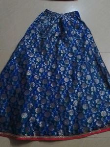 Pink And Blue Lehnaga Without Duppatta
