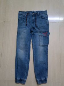 Stylish Blue Denim Cargo Pants