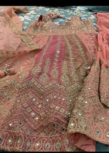 Stunning Pink Embroidered sarara set