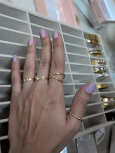 Stackable Gold Band Rings (set of 4 ri