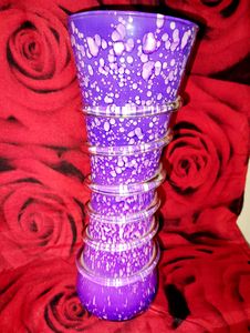 Purple & White Art Glass Vase