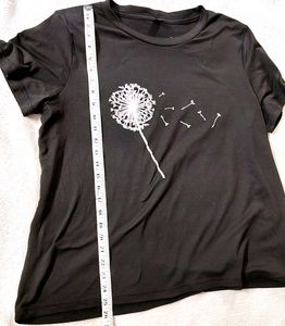 3xl Black Dandelion Graphic T-Shirt