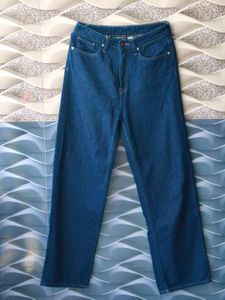 Classic Blue Wide Leg Denim Jeans