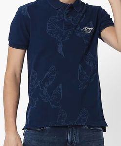 Ed Hardy - Navy Printed Polo T-Shirt