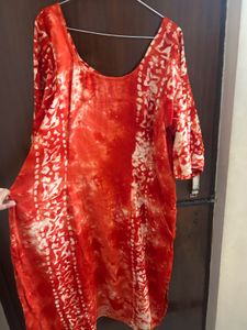 Beautiful Orange Tie-Dye Kurta