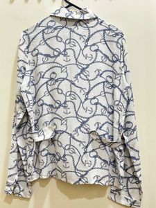 Anchor Print Button-Up Shirt