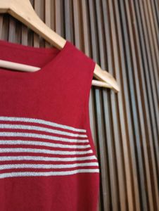 Red Striped Sleeveless Top
