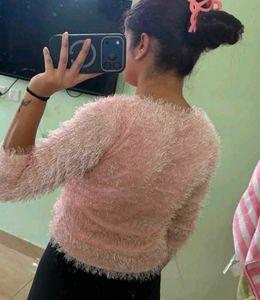 Cozy Pink Fuzzy Sweater