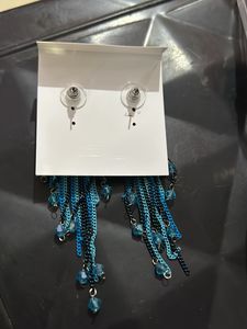 Blue Contemporary Drop Earrings