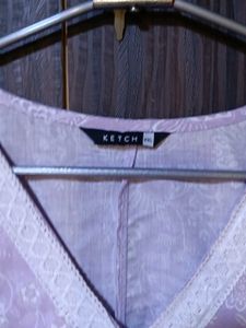 KETCH Printed Lavender Long Kurti