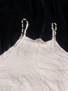 White Embroidered Cami Top