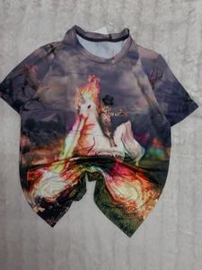 Unique Cat & Unicorn Graphic T-Shirt