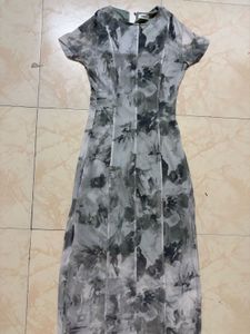 Sheer Marble Print Mesh Top
