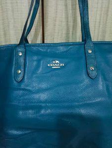 Teal Coach Tote Bag