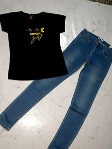 Gamer Girl T-Shirt & Jeans Set 10-12 y