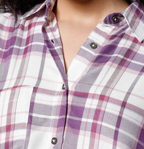 Purple Plaid Button-Up Shirt