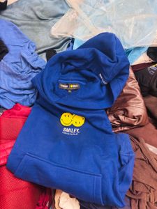 Bonkers Smiley Royal Blue Hoodie (Never
