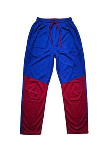 Men's Blue & Red Color Block Track Pants