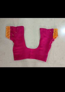 Vibrant Pink &amp; Yellow Embroidered Saree
