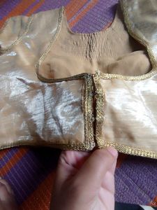 Elegant Gold + cream colour Embroidered Blouse