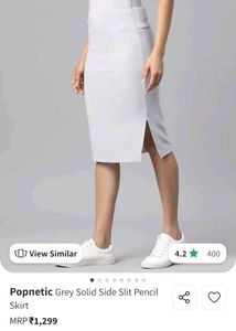 Chic Grey Side Slit Pencil Skirt