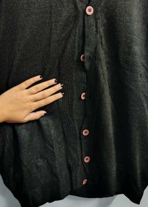 Sleeveless Cardigan black winter warm