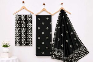 Black & White Printed Pure cotton suit