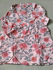 Chic Pink Floral Print Kurta