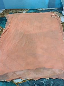 Peach Dupatta with Gold Border