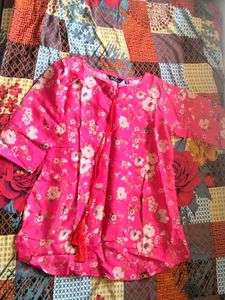 Vibrant Pink Floral Kurta