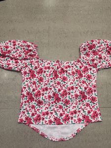 FLORAL CORSET TOP  Puff Sleeve