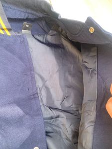 leathers sleeves varsity jacket