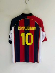 RONALDINHO BARCELONA HOME KIT POLO FIVE SLEEV EMBR