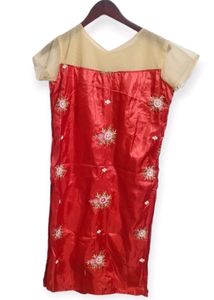Red Embroidered Dress
