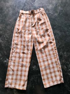 Checkered Wide Leg Pants
