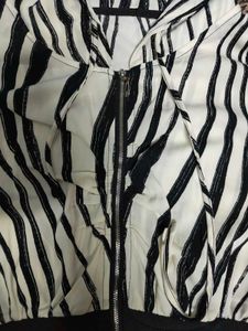 Zebra Print Hooded Jacket