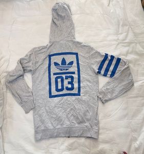 Adidas Grey Zip-Up Hoodie